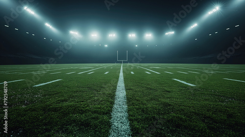 American football field at night photo