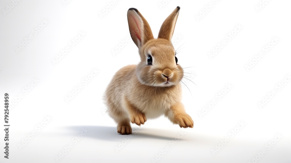 Fototapeta premium Adorable Bunny: Studio Portrait of Cute Rabbit, Isolated on Transparent Background