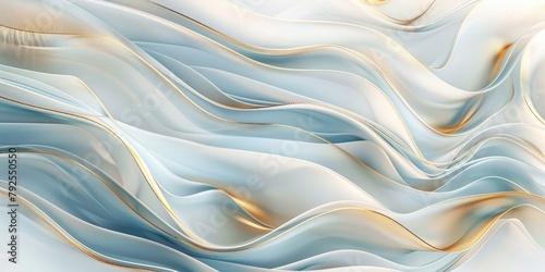 light delicate blue Gold abstract wave line arts background, Luxury wallpaper design
