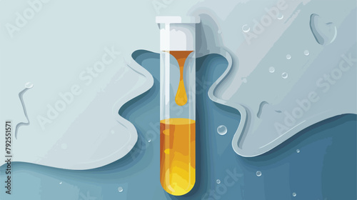 Paper cut Oil petrol test tube icon isolated on grey photo