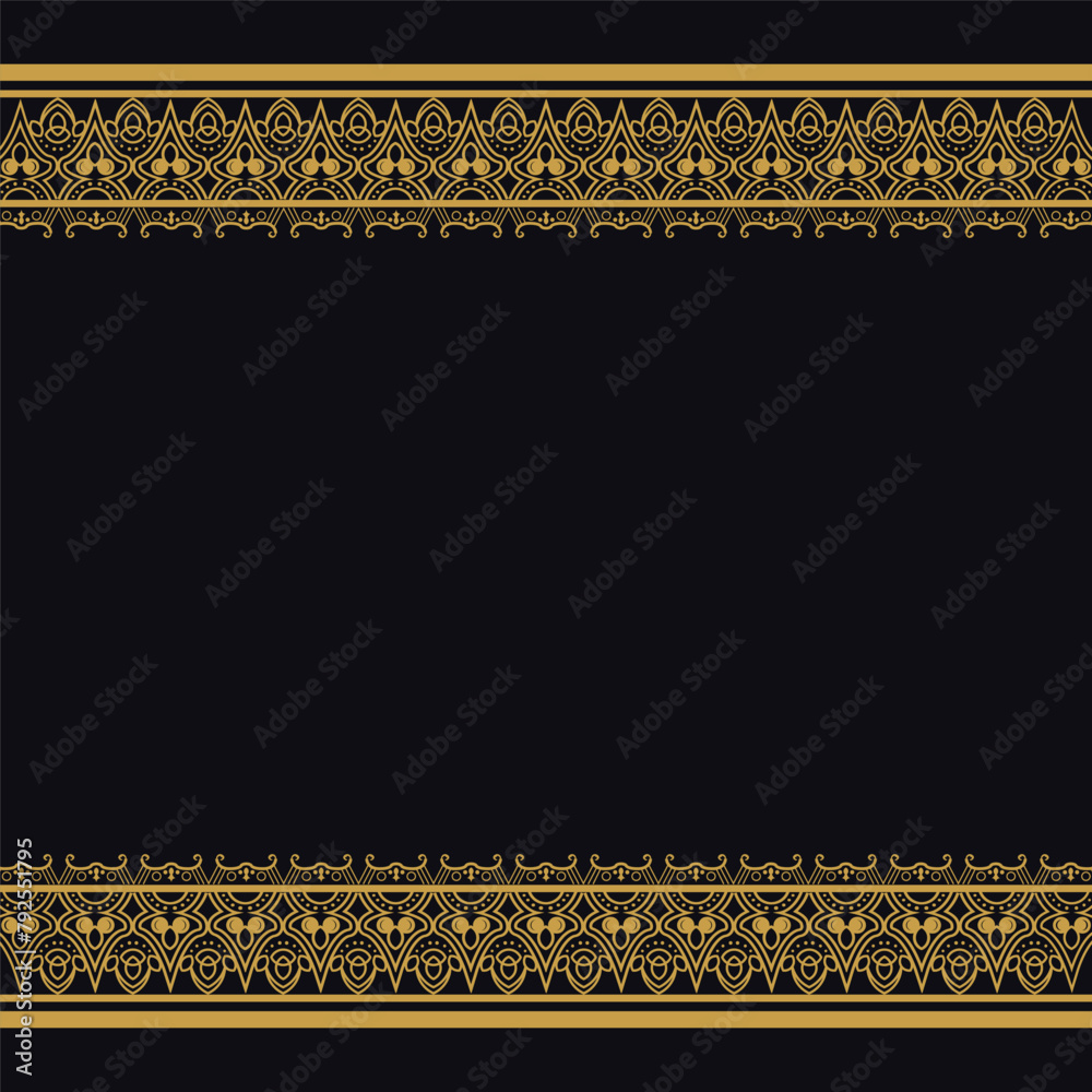 Obraz premium Vintage pattern border gold element design