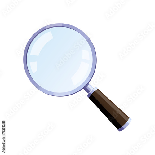 Magnifying glass vector isolated on white background.