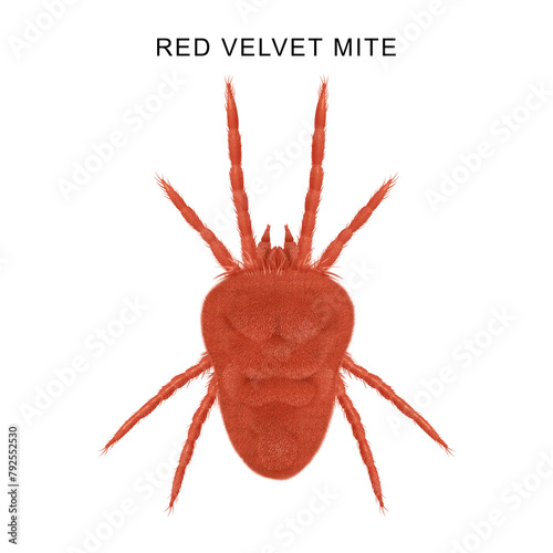 Bild auf Leinwand Red velvet Mite (Trombicula autumnalis) illustration