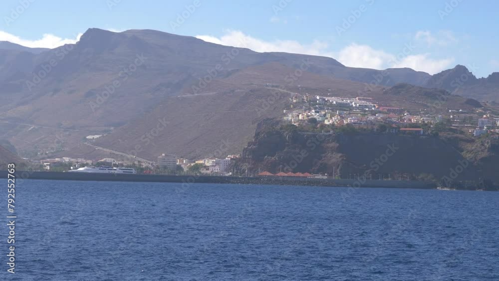 Boat POV at coastline in Gomera island in Spain in 4k slow motion 60fps Boat POV at coastline in Gomera island in Spain in 4k slow motion 60fps