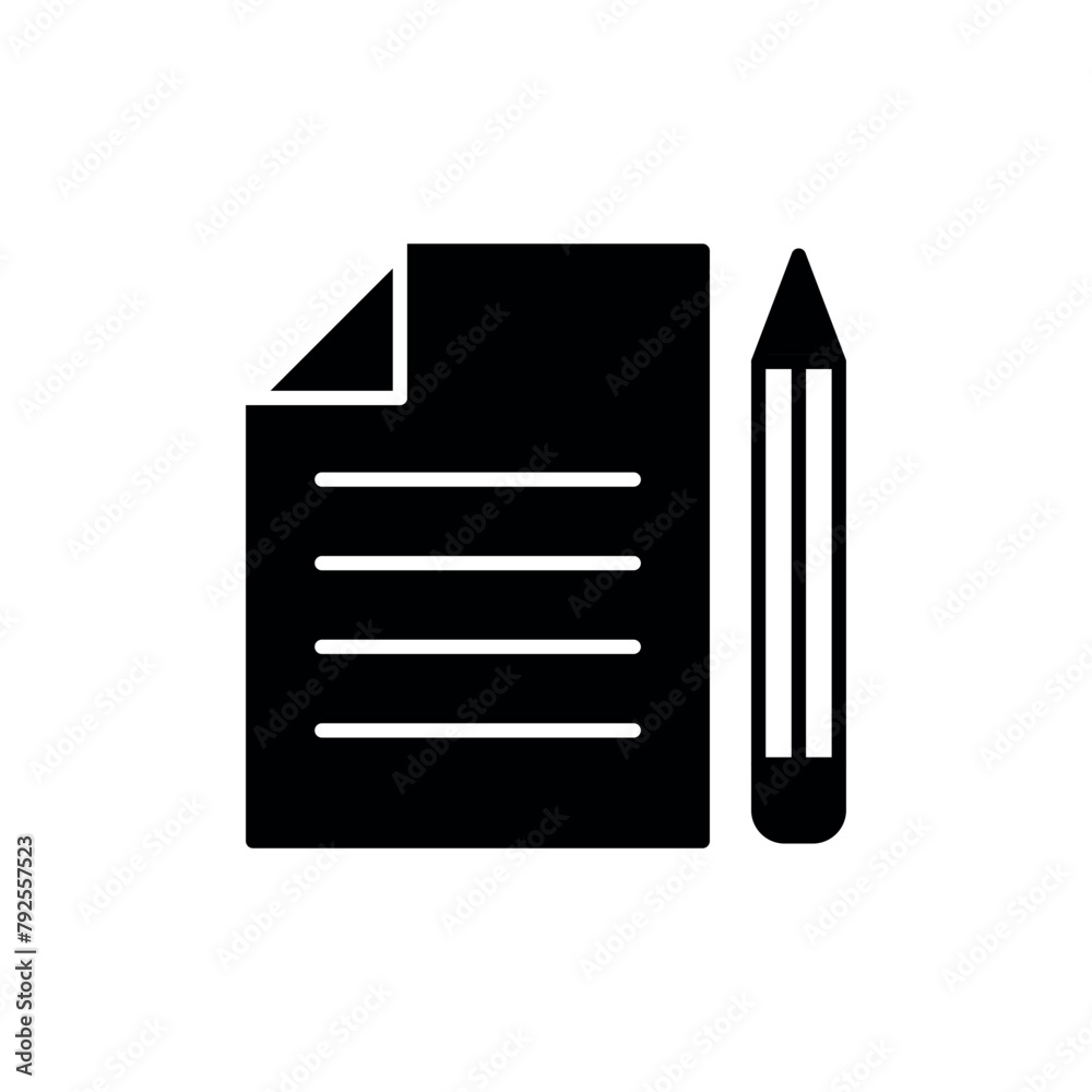 Edit file icon vector illustration. Pencil with list on isolated background. Note sign concept. Edit file icon vector illustration. Pencil with list on isolated background. Note sign concept.