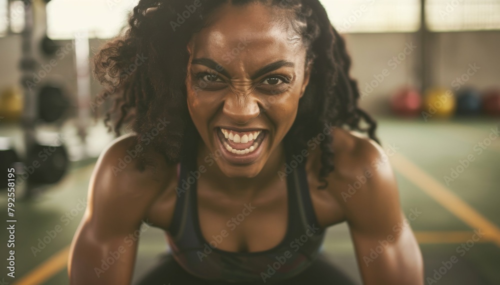 Joy Fitness: Young African American Woman's Gym Workout
