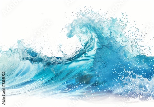 Water wave isolated on white background with clipping path
