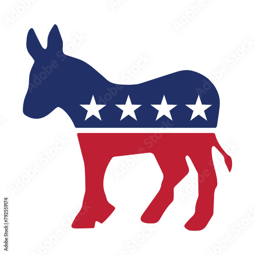 Democratic Party Donkey vector illustration on white background