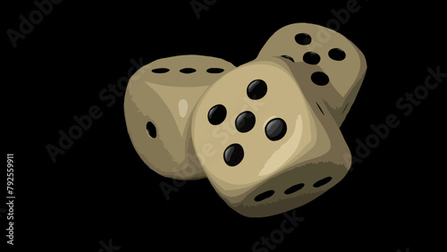 Drei Spielwürfel. Vektor - Grafik. Hintergrund, Poster.