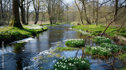 river in the spring forest