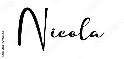 Nicola - black color - name written - ideal for websites, presentations, greetings, banners, cards, t-shirt, sweatshirt, prints, cricut, silhouette, sublimation, tag