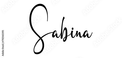 Sabina - black color - name written - ideal for websites, presentations, greetings, banners, cards, t-shirt, sweatshirt, prints, cricut, silhouette, sublimation, tag