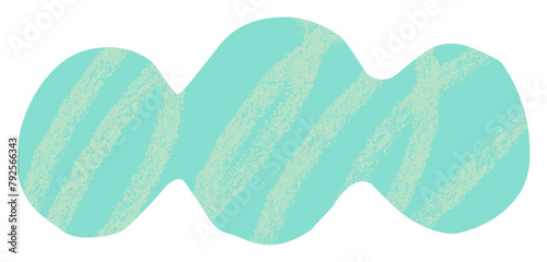Abstract blob cloud cut out shape. Pastel blue organic rounded wobbly shape collage vector element with crayon scribbles photo
