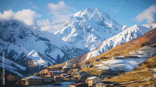 Caucasus mountains next to Gudauri ski resort