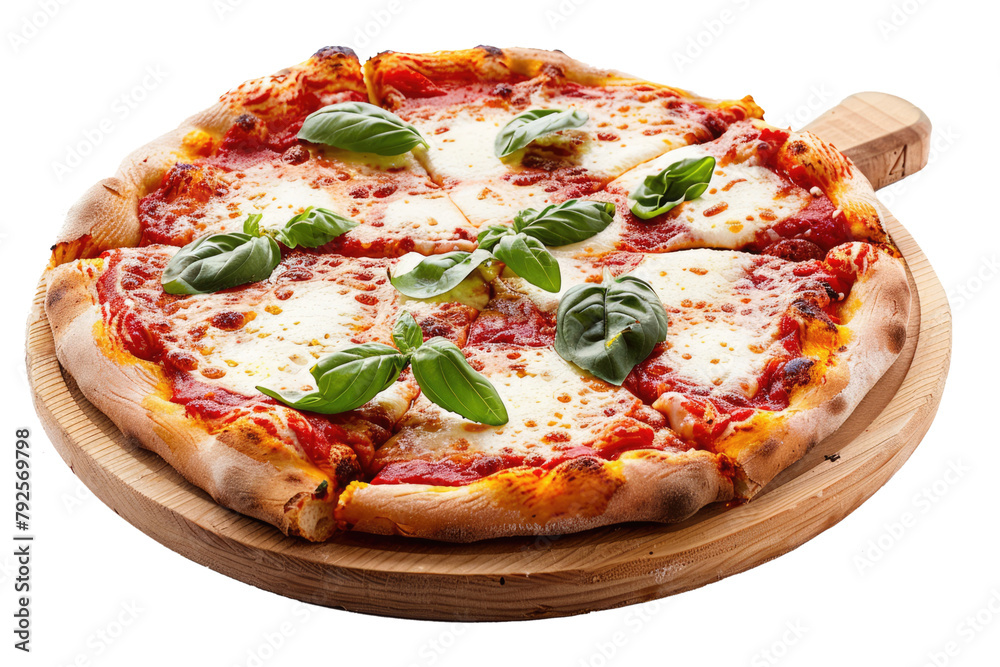 pizza margherita isolated on white or transparent png