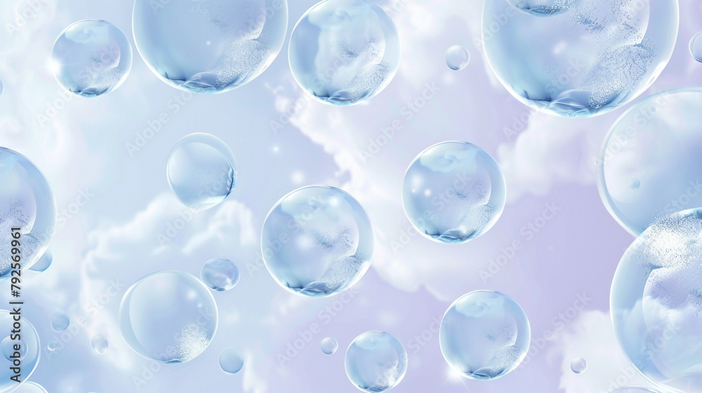 Gentle lavender background with floating soft sky blue circles for serenity. Gentle lavender background with floating soft sky blue circles for serenity.