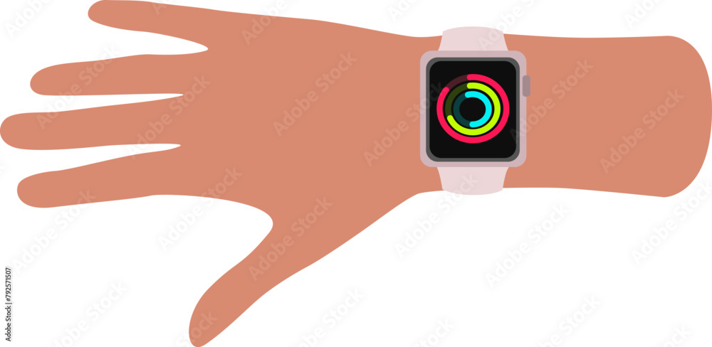 Hand with smart watch