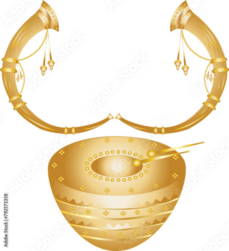 Indian wedding symbol of dhol nagada and shehnai