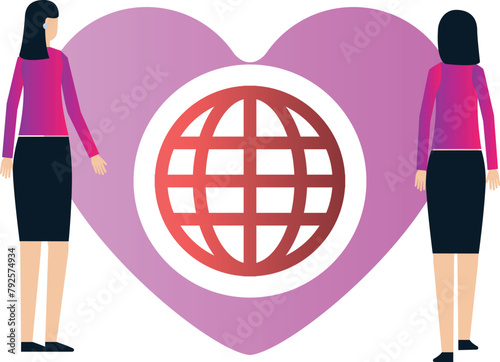 Girls are working for World Charity Day.