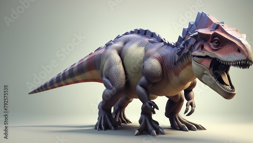 cartoon dinosaur with purple  green  and yellow scales