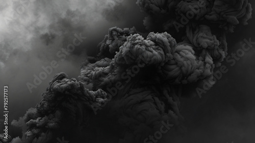 Cloud of black smoke background .. #792577173