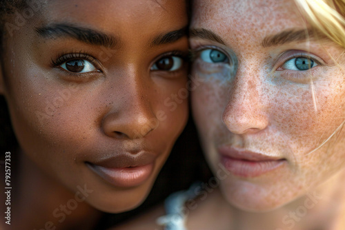 Generated with AI close up photo of diverse inclusive faces beauty models faces © Tetiana