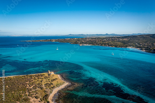 Aerial View of Spaggia La Pelosa Near Stintino, Sardegna photo