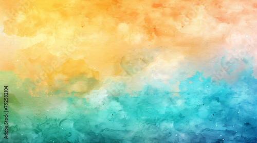 Colorful watercolor background of abstract sunset sky