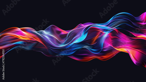 Abstract colorful flowing gradient on black background