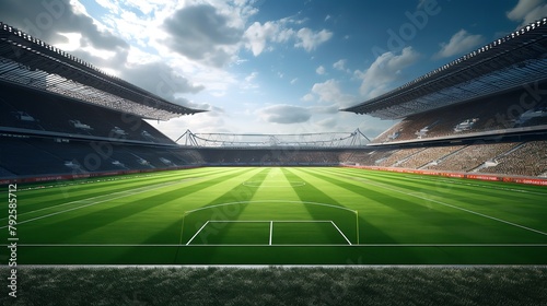 Soccer Stadium Perspective: Grass View - 8K Photorealistic Image