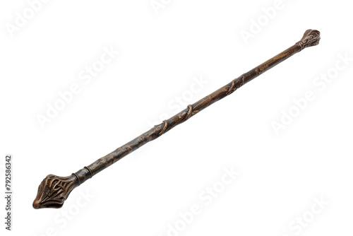 Old Metal Magic Wand on Transparent Background