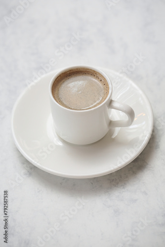 White Saucer With a Cup of Coffee
