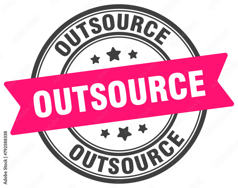 outsource stamp. outsource label on transparent background. round sign