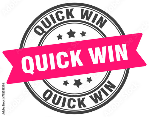 quick win stamp. quick win label on transparent background. round sign