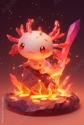Cute axolotl character