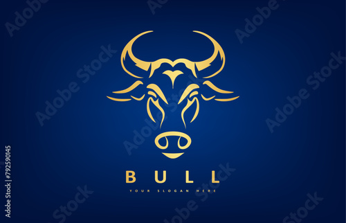 Bull head logo vector. Animal design