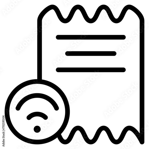 Internet bill icon with outline style. Suitable for website design, logo, app and UI. Based on the size of the icon in general, so it can be reduced.
