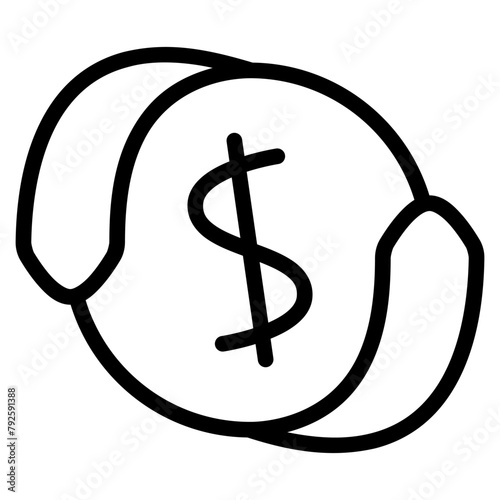 Money transfer icon with outline style. Suitable for website design, logo, app and UI. Based on the size of the icon in general, so it can be reduced.