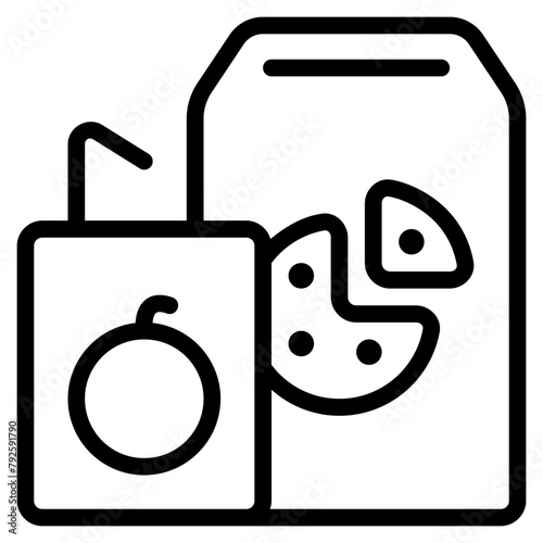 Snack icon with outline style. Suitable for website design, logo, app and UI. Based on the size of the icon in general, so it can be reduced.