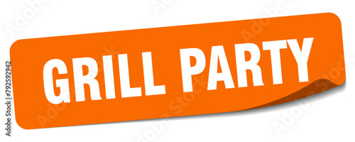 grill party sticker. grill party label