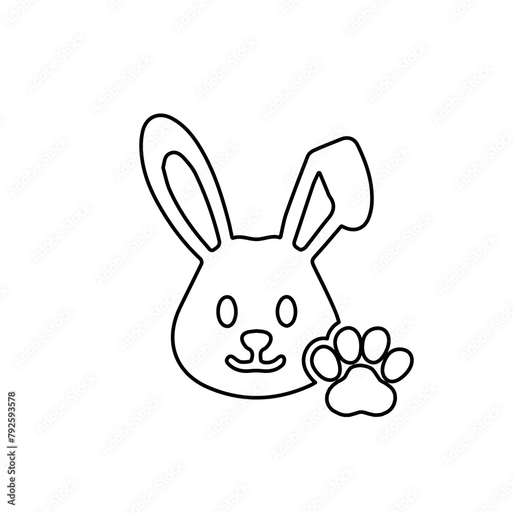 rabbit icon on a white background, vector illustration rabbit icon on a white background, vector illustration