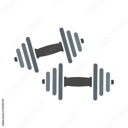 dumbbell icon on a white background, sport tool, vector illustration