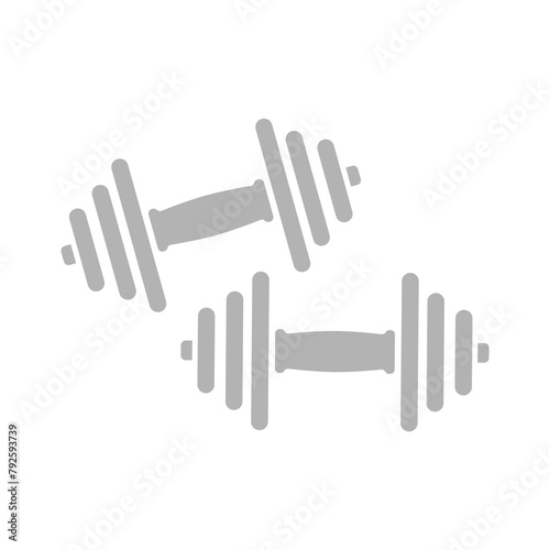 dumbbell icon on a white background, sport tool, vector illustration