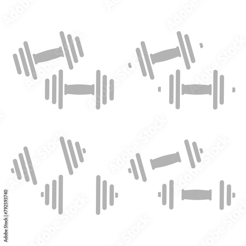 dumbbell icon on a white background, sport tool, vector illustration