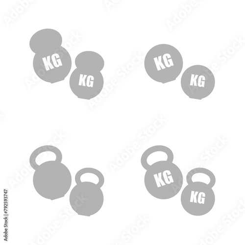 dumbbell icon on a white background, sport tool, vector illustration