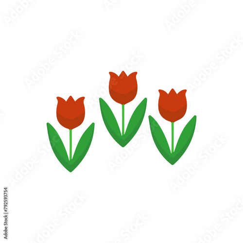 tulip icon on a white background, vector illustration