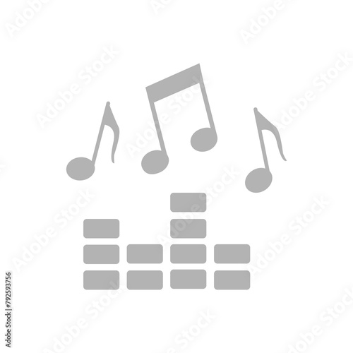 icon of musical notes, loudspeaker, volume, vector illustration