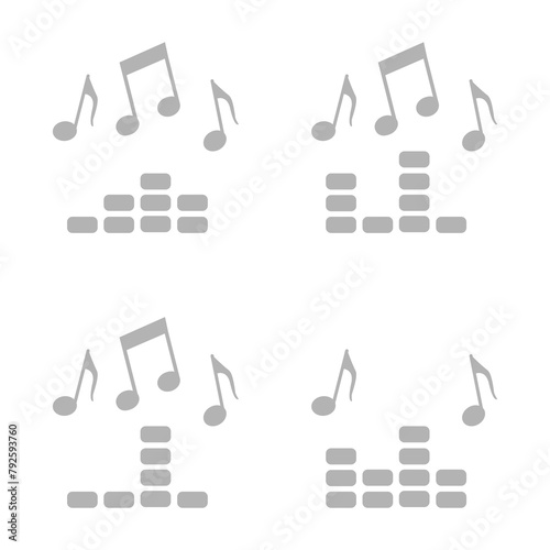 icon of musical notes, loudspeaker, volume, vector illustration