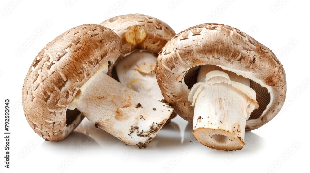 Vegetable mushroom isolated on white background. Tasty healthy full of vitamins Generative AI Vegetable mushroom isolated on white background. Tasty healthy full of vitamins Generative AI