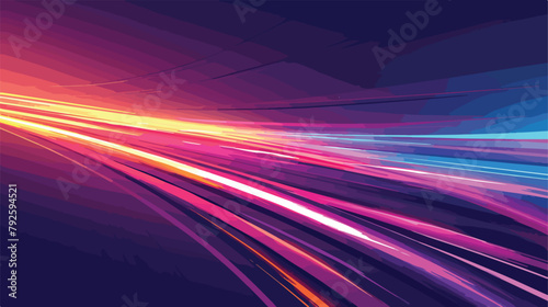 Speed motion abstract light effect at night vector